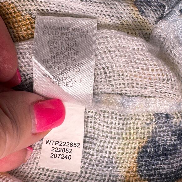 Pure Jill Women's sz Small Linen 1/2 Elbow Sleeve Crew Neck Floral Lightweight - Picture 5 of 8